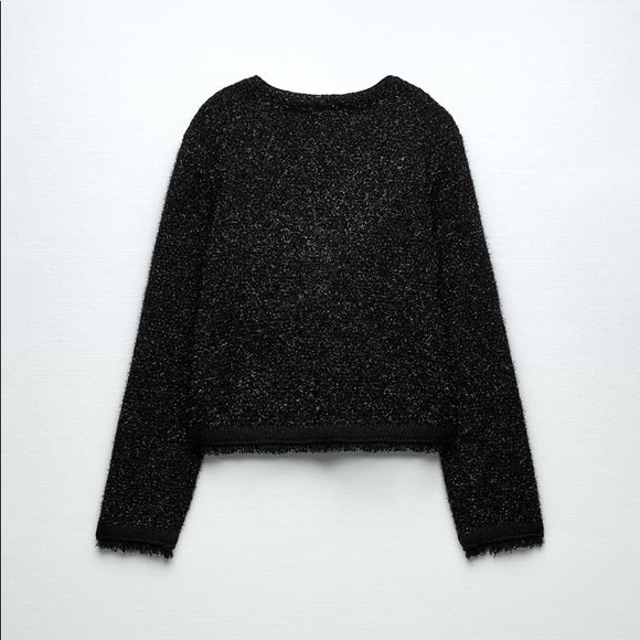 METALLIC THREAD SPARKLE KNIT CARDIGAN JACKET - Picture 8 of 12